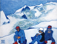 アルプスの氷河で一休み（50F）1988