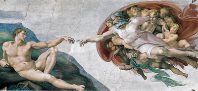 ミケランジェロ「システィーナ礼拝堂」一部 フレスコ画
